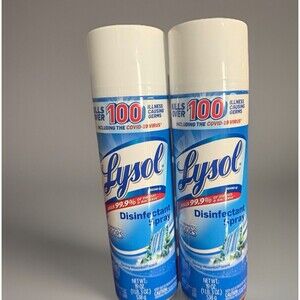Lot Of 2 Spray Cans Lysol Disinfectant Spray 19 Oz